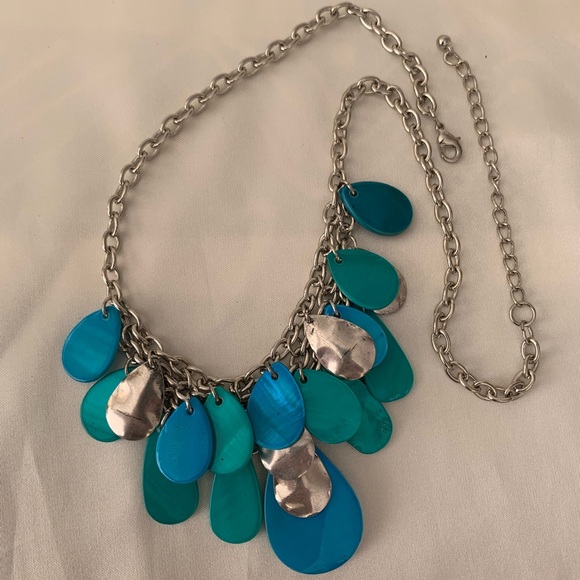 Charming Charlie Blue and Silver Statement Necklace - Picture 4 of 10